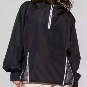 Ivy Park Hooded Oversized Windbreaker Jacket Black Medium